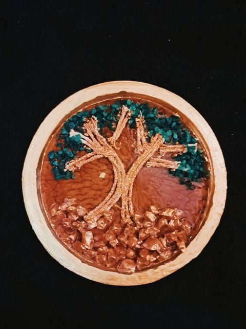TREE OF LIFE RESIN COASTER ARTEFACT - RESINVERSELUX- Where Art meets Soul