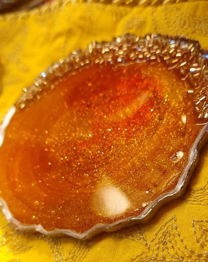 FESTIVE / VANITY- SUNRISE COASTER SET OF 2 AND 4 - RESINVERSELUX- Where Art meets Soul