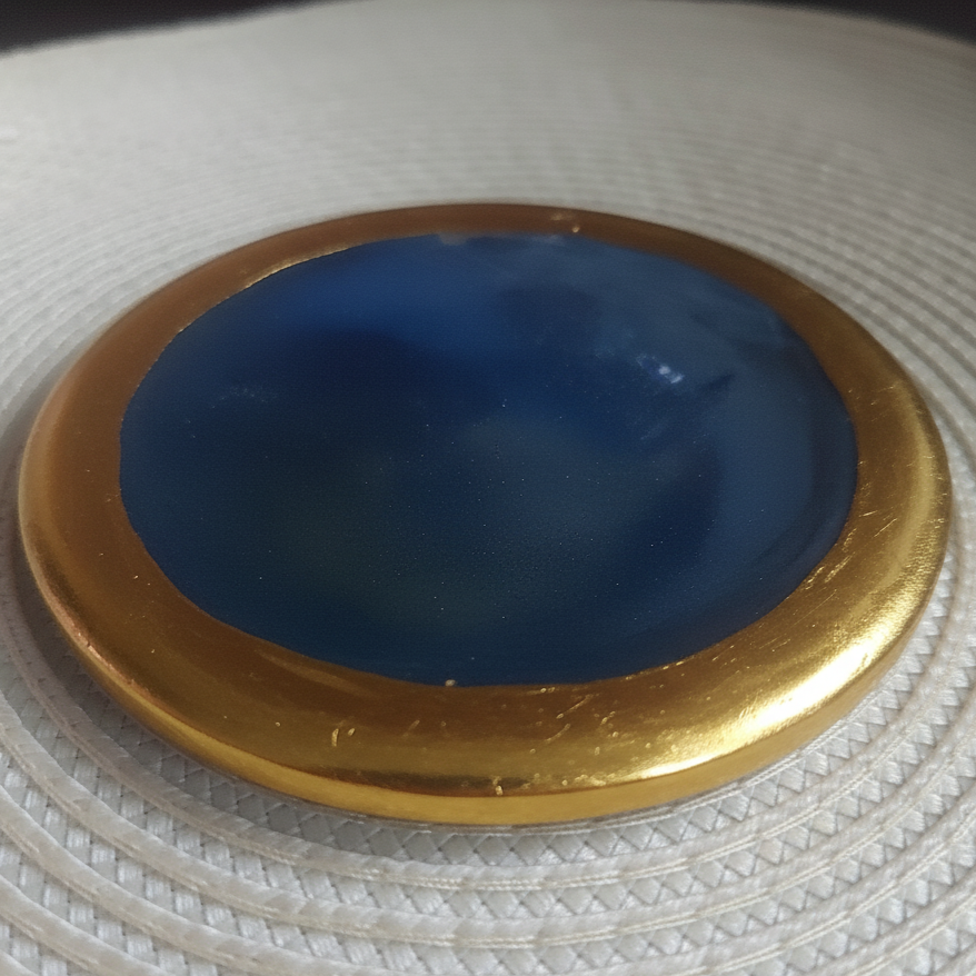 PERFUME STAND BLUE AND GOLD - RESINVERSELUX- Where Art meets Soul