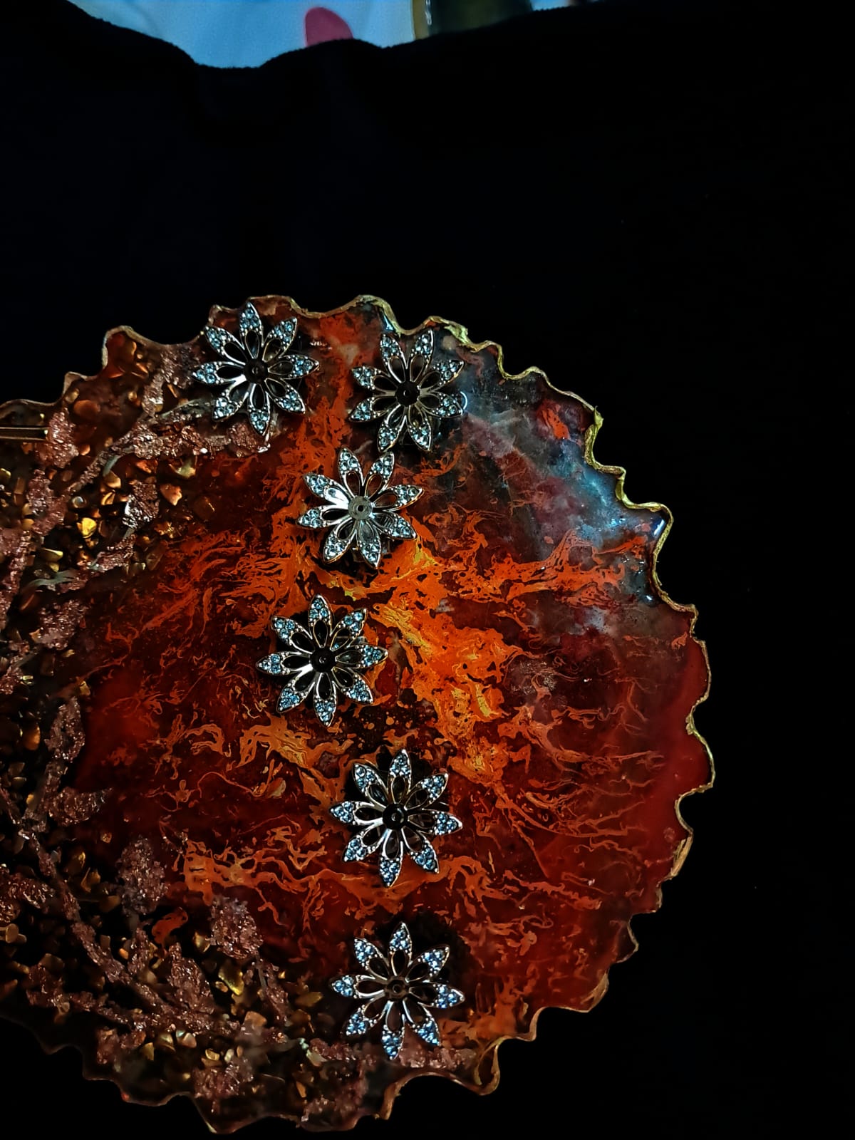 FESTIVE AGATE TRAY-ORANGE - RESINVERSELUX- Where Art meets Soul