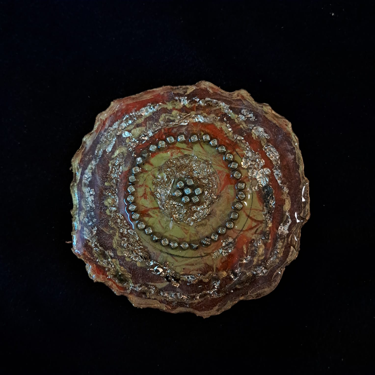 FESTIVE VANITY SET of 2 coaster/ base - RESINVERSELUX- Where Art meets Soul