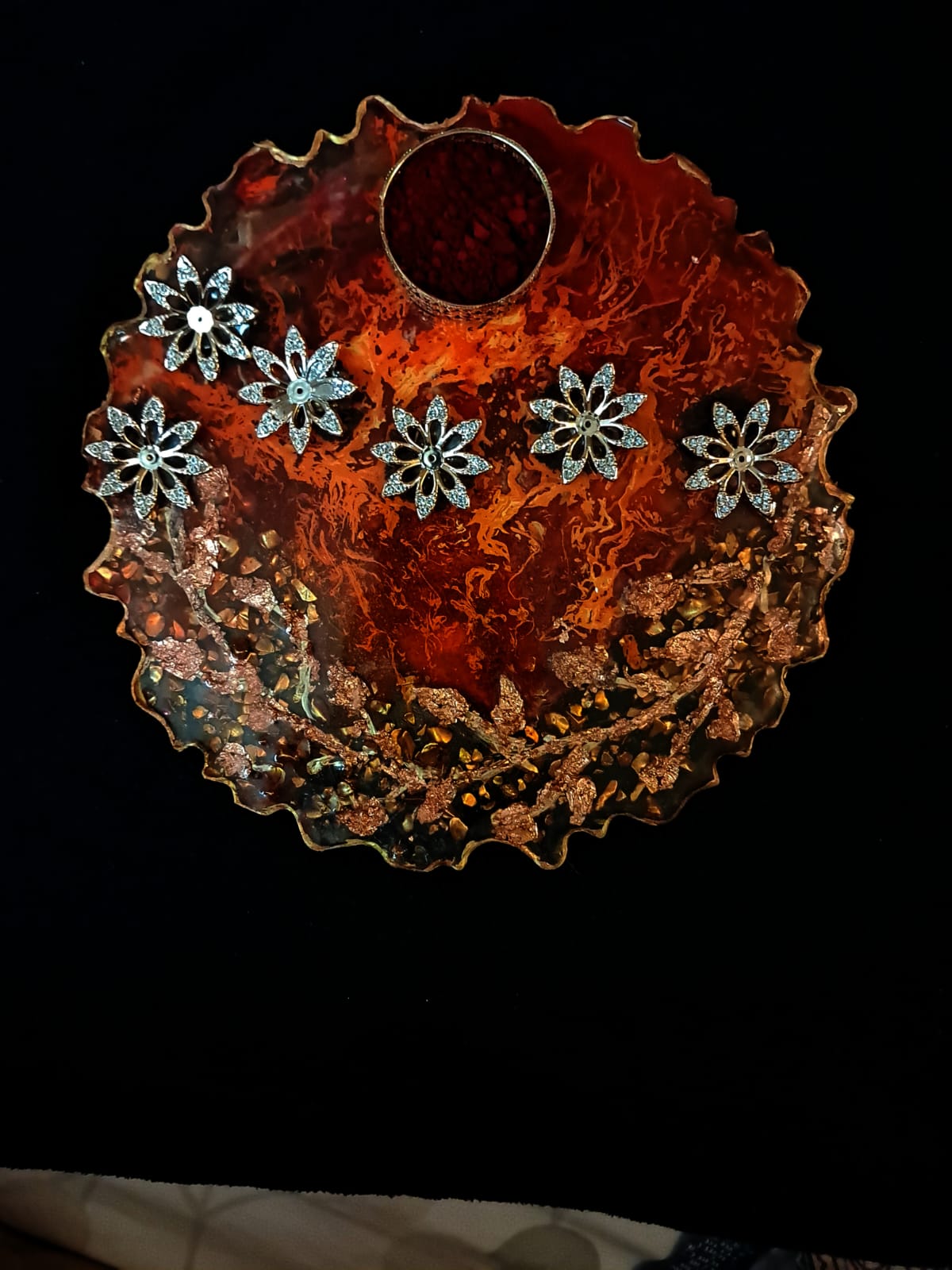 FESTIVE AGATE TRAY-ORANGE - RESINVERSELUX- Where Art meets Soul
