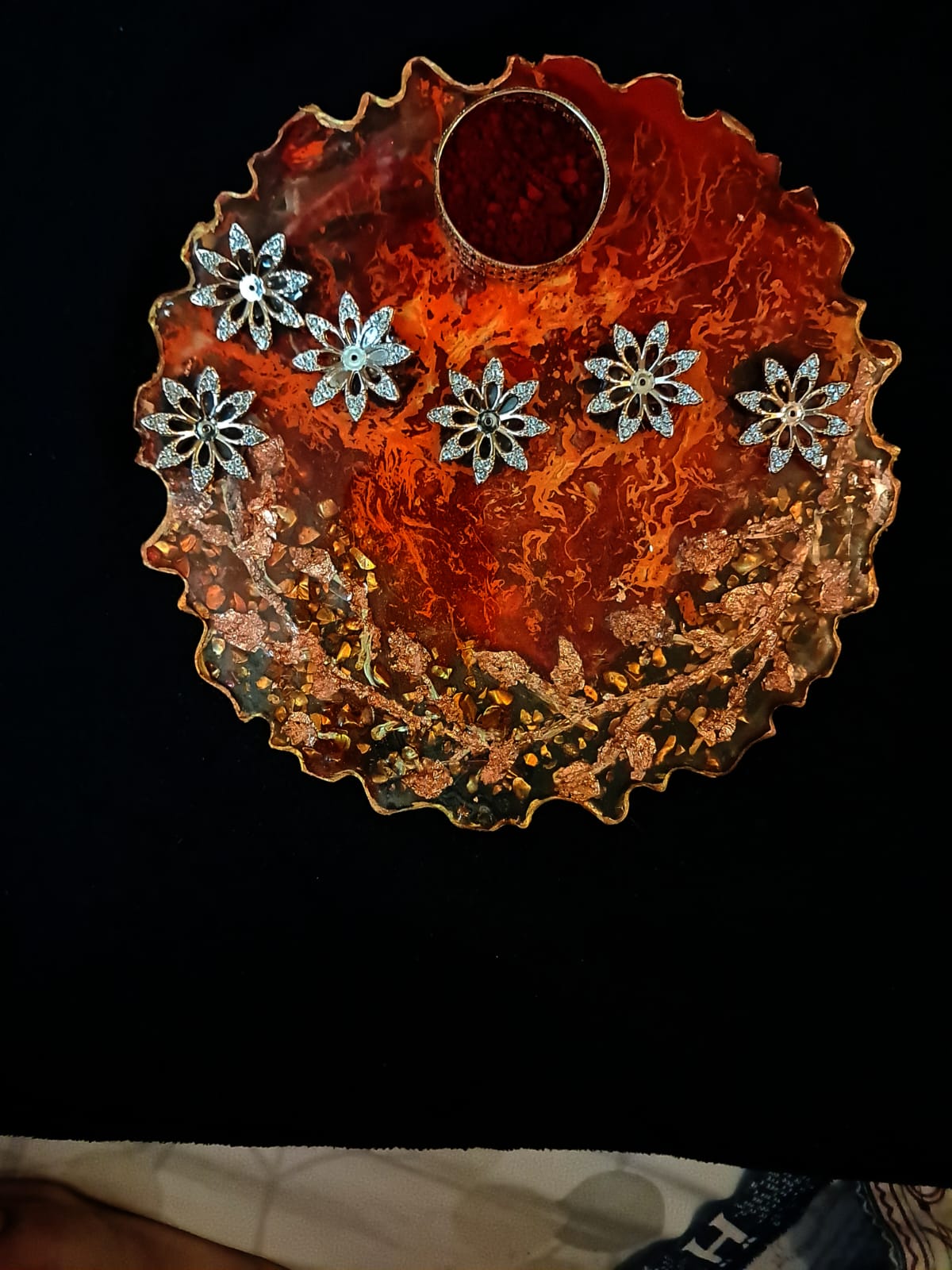 FESTIVE AGATE TRAY-ORANGE - RESINVERSELUX- Where Art meets Soul