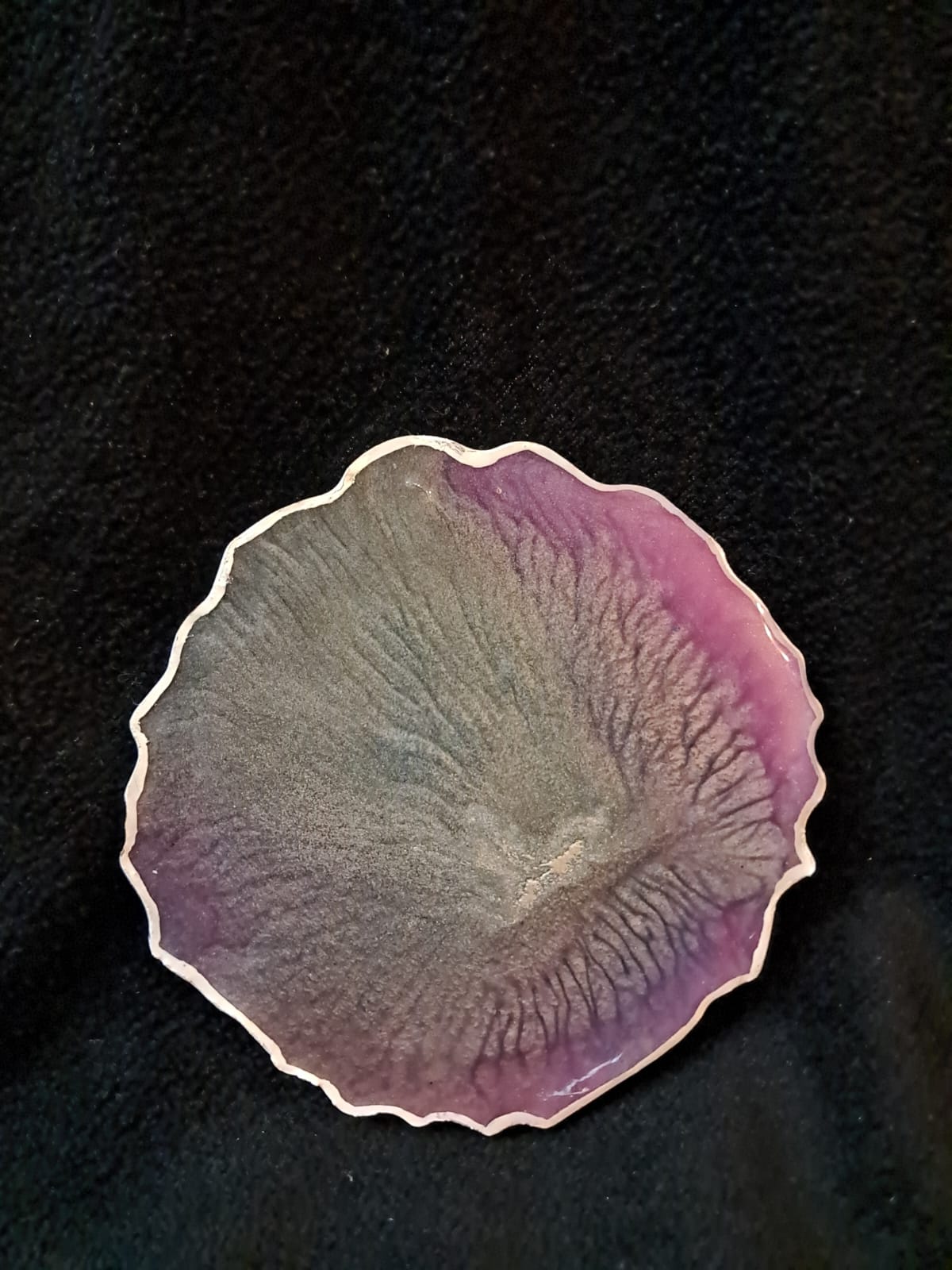 Deep Veins Resin Coaster – Pink, Grey Purple Agate Style (4 Inch) - RESINVERSELUX- Where Art meets Soul