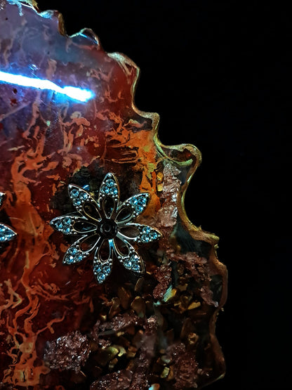 FESTIVE AGATE TRAY-ORANGE - RESINVERSELUX- Where Art meets Soul