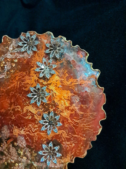 FESTIVE AGATE TRAY-ORANGE - RESINVERSELUX- Where Art meets Soul